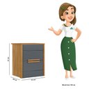 Ver imagem 5 de Kit 2 Mesas de Cabeceira Dhara 2 Gavetas Freijó/cinza - Moval