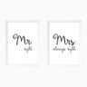 Quadros Quarto Casal Mr. Right & Mrs. Always Right - 2