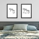 Ver imagem 1 de Quadros Quarto Casal Mr. Right & Mrs. Always Right