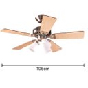 Ver imagem 3 de Ventilador Teto Hunter Beacon Hill Níquel 5 Pás Bordo/Cerejeira 127V