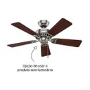 Ver imagem 5 de Ventilador Teto Hunter Beacon Hill Níquel 5 Pás Bordo/Cerejeira 127V
