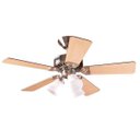 Ver imagem 1 de Ventilador Teto Hunter Beacon Hill Níquel 5 Pás Bordo/Cerejeira 127V