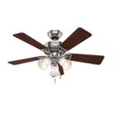 Ver imagem 4 de Ventilador Teto Hunter Beacon Hill Níquel 5 Pás Bordo/Cerejeira 127V