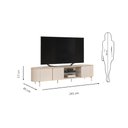 Ver imagem 3 de Conjunto com Bancada Ariana e Painel Ripado 275cm Trento Sala de Estar Off White Cedro DJ Móveis
