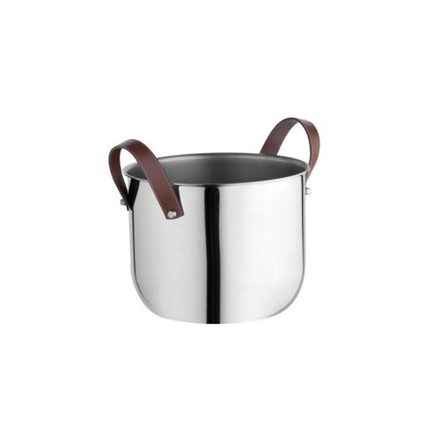 Champanheira Firenze inox com alças em couro 6 L Forma Inox 2183