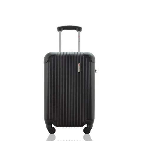Mala de Bordo 10kg Viagem Rígida Rodas 360º Abs Cadeado Segredo Gladiador A2mb:preto