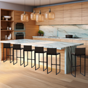 Ver imagem 6 de Kit 6 Bancos Quadrado Junco Argila para Bancada Alta Cozinha Área Gourmet Bistrô Piscina Bar