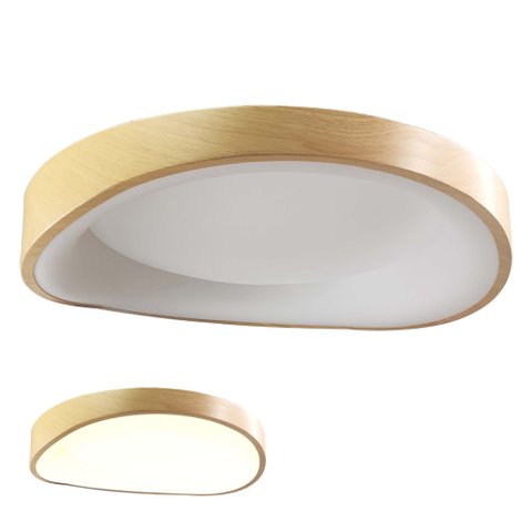 Luminaria Plafon Sobrepor Led 3 Tons Madeira Moderno Teto Decoração Escritorio Empresa Iluminação Sa