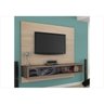Painel para TV Plasma, LCD e LED Bancada Suspensa Nadia com Suporte para TV - Madetec - Areia / Amên - 1