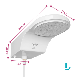 Chuveiro de Parede Eletrônico Fit Branco 220v/6800w - Hydra Dpft.e.682br - 6
