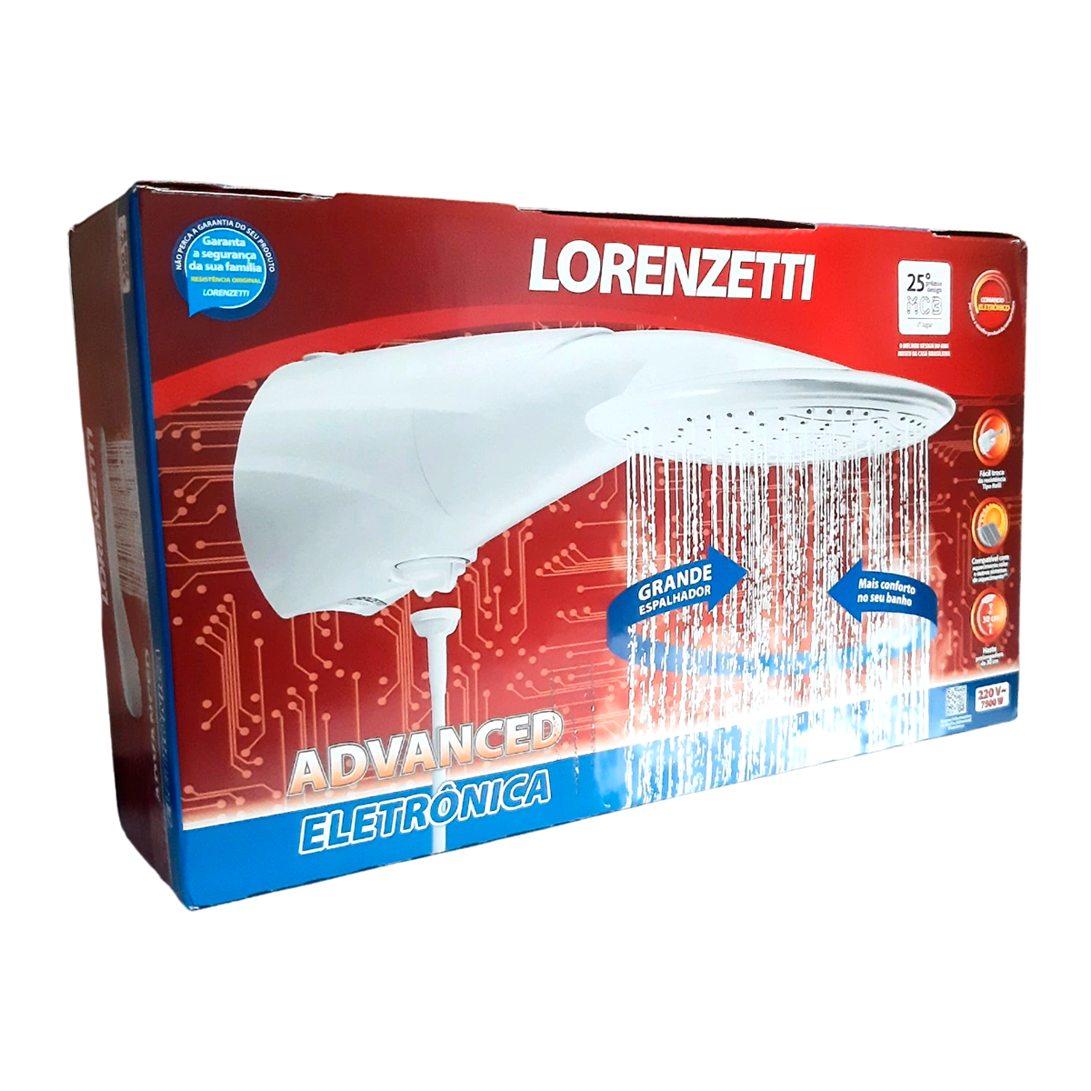 Chuveiro Lorenzetti Advanced Eletrônico Branco 220V 7500W - 3