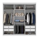 Ver imagem 3 de Guarda-roupa Casal Joinville 6 Portas 4 Gavetas Neve - Tcil Móveis