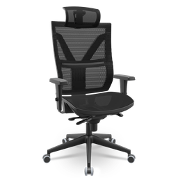 Cadeira Escritório Presidente Giratória Darix X+ Slider Braços 3d Plaxmetal Nr17 em Tela Preta - 1