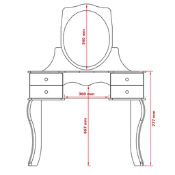Penteadeira Camarim Infantil Princesa Com Banqueta  Rosa - Patrimar - 6