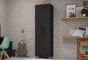 Ver imagem 2 de Armário Multiuso Fit Preto 2 Portas Sapateira / Lavanderia 1,90 Altura - E. E. Móveis