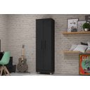 Ver imagem 2 de Armário Multiuso Fit Preto 2 Portas Sapateira / Lavanderia 1,90 Altura - E. E. Móveis