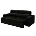 Ver imagem 3 de Sofá 4 Lugares Triunfo Retrátil e Reclinável 2.20M Suede Amassado Preto
