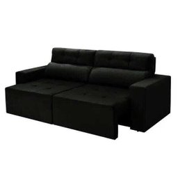 Sofá 4 Lugares Triunfo Retrátil e Reclinável 2.20M Suede Amassado Preto - 3