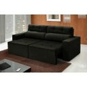 Ver imagem 1 de Sofá 4 Lugares Triunfo Retrátil e Reclinável 2.20M Suede Amassado Preto