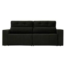 Sofá 4 Lugares Triunfo Retrátil e Reclinável 2.20M Suede Amassado Preto - 4