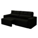 Ver imagem 2 de Sofá 4 Lugares Triunfo Retrátil e Reclinável 2.20M Suede Amassado Preto