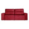 Sofá 4 Lugares Cavan Retrátil e Reclinável Suede Amassado Vermelho - Rifletti - 4