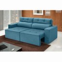 Ver imagem 1 de Sofá 4 Lugares Triunfo Retrátil e Reclinável 2.20M Suede Amassado Azul