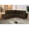 Sofá de Canto 5 Lugares com Puff Sofia Pena 1,96M x 1,01M Chocolate - 1
