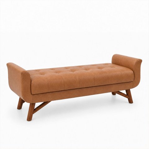 Puff Recamier 160cm Andros Courino Caramelo - Sallar Home