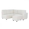 Sofá de Canto 5 Lugares com Puff Sofia Pena 1,96M x 1,01M Marfim - 4