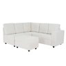 Sofá de Canto 5 Lugares com Puff Sofia Pena 1,96M x 1,01M Marfim - 2