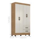 Ver imagem 4 de Guarda Roupa 4 Portas Barras Nature Off White