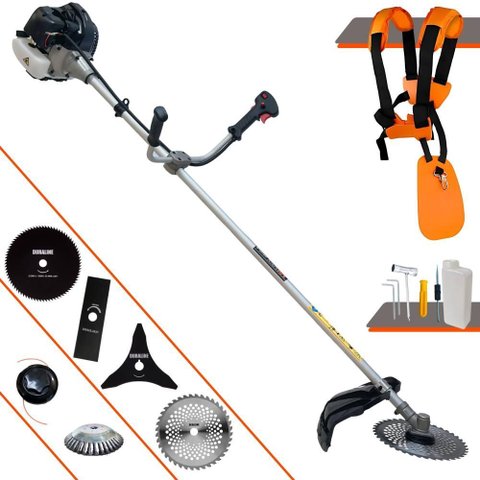 Kit Roçadeira Anmax Cg430b 43cc 2t C/ Carretel + Facas 2p, 3p, 40d, 80d e Escova de Aço