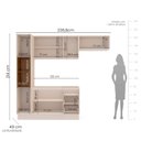 Ver imagem 2 de Armário de Cozinha Modulada Completa 4 Peças 236,8cm sem Tampo 250036 Koya Politorno Móveis