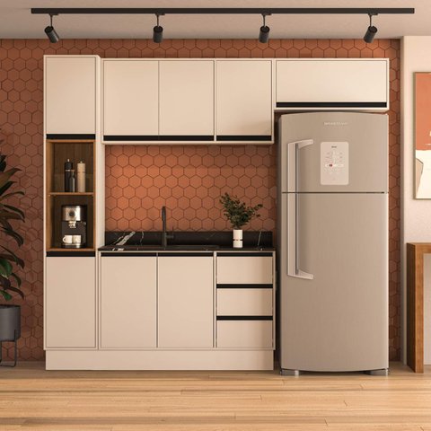 Armário de Cozinha Modulada Completa 4 Peças 236,8cm sem Tampo 250036 Koya Politorno Móveis