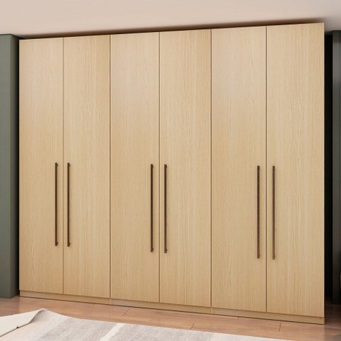 Guarda-roupa Casal Infinity 6 Portas 3 Gavetas Nero Savana - Genialflex
