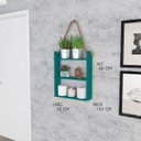 Ver imagem 2 de Nicho Prateleira Decorativo Corda 60 Cm Sala Quarto Escritório Banheiro Mdp Turquesa - Clicklar