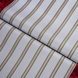 Papel de Parede Listrado Marrom Escuro com Detalhes Dourado - 3