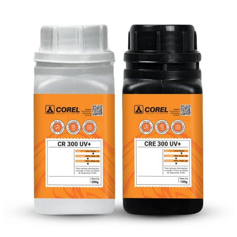 Kit Resina Epóxi e Endurecedor Cr 300 Uv+ Baixa Viscosidade e Espessura (50 G + 25 G)
