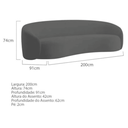 Ver imagem 6 de Kit Sofá 3 Lugares 200cm e 2 Poltronas Orgânico Luxo Recepção Sala de Estar e Tv Amore Linho Cinza e