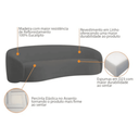 Ver imagem 4 de Kit Sofá 3 Lugares 200cm e 2 Poltronas Orgânico Luxo Recepção Sala de Estar e Tv Amore Linho Cinza e