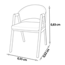Ver imagem 4 de Cadeira de Madeira Maciça Dora Encosto e Assento Estofados Veludo Bege- Mabe Magazine
