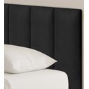 Ver imagem 2 de Cabeceira Veludo Preto Modular 60x20 P/ Cama Solteiro 5 Peças