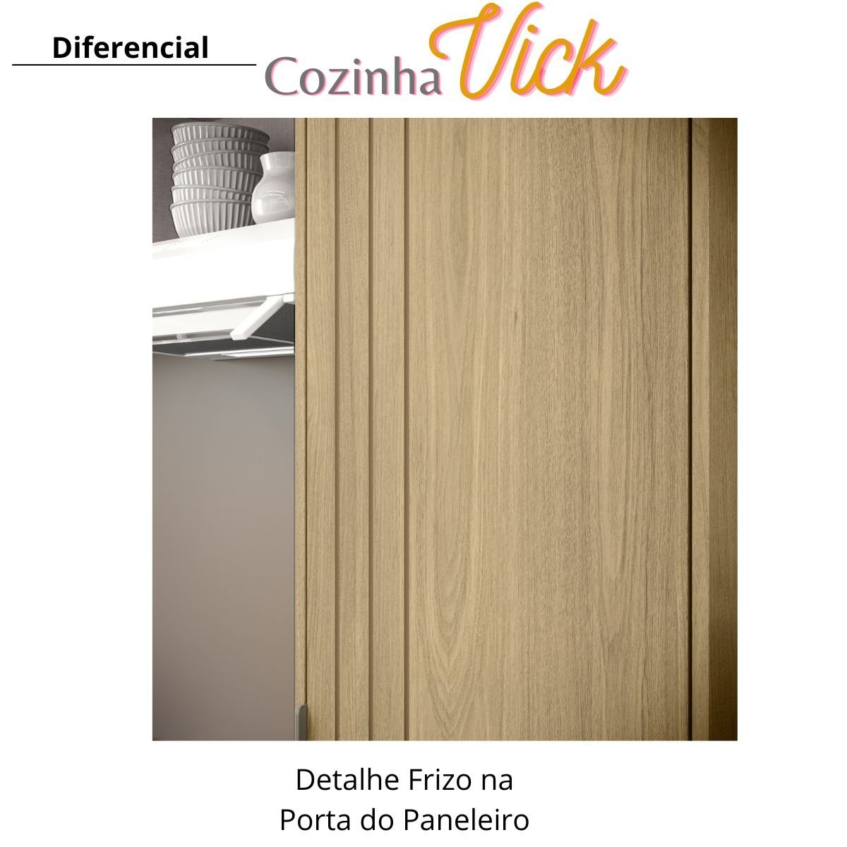 Cozinha Modulada Completa Vick 6 Peças Castanho Off White - 10