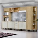 Ver imagem 1 de Cozinha Modulada Completa Vick 6 Peças Castanho Off White