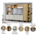 Ver mais imagens de Cozinha Modulada Completa Vick 6 Peças Castanho Off White