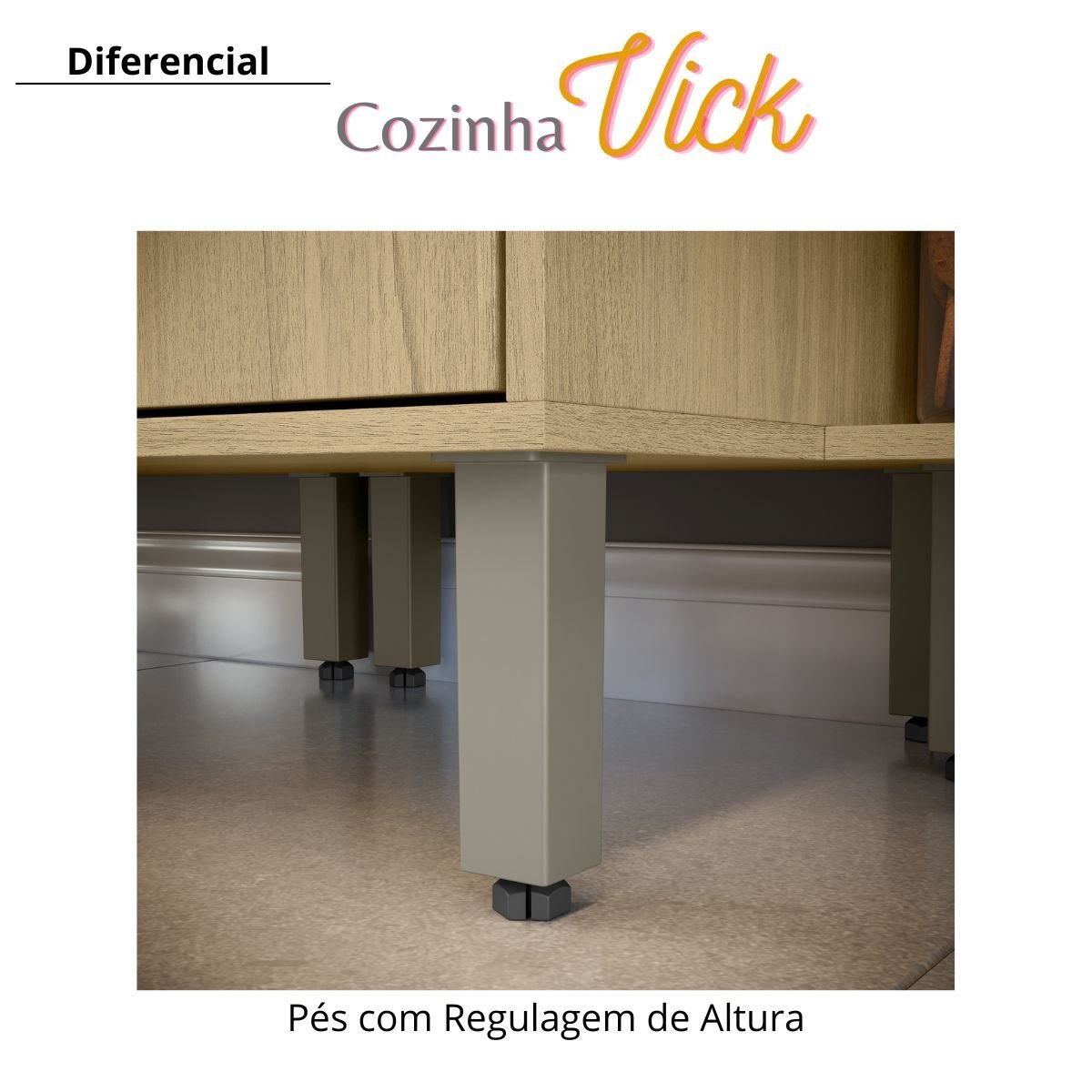 Cozinha Modulada Completa Vick 6 Peças Castanho Off White - 11