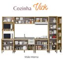 Ver imagem 2 de Cozinha Modulada Completa Vick 6 Peças Castanho Off White