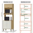 Ver imagem 7 de Cozinha Modulada Completa Vick 6 Peças Castanho Off White