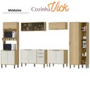 Ver imagem 3 de Cozinha Modulada Completa Vick 6 Peças Castanho Off White